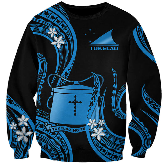 Tokelau Sweatshirt Tokelauan Tatau With Badge Blue