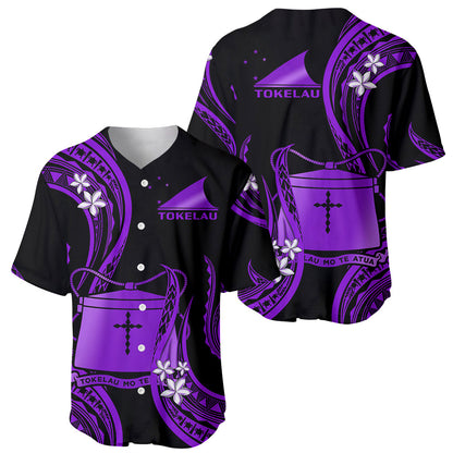 Tokelau Baseball Jersey Tokelauan Tatau With Badge Purple