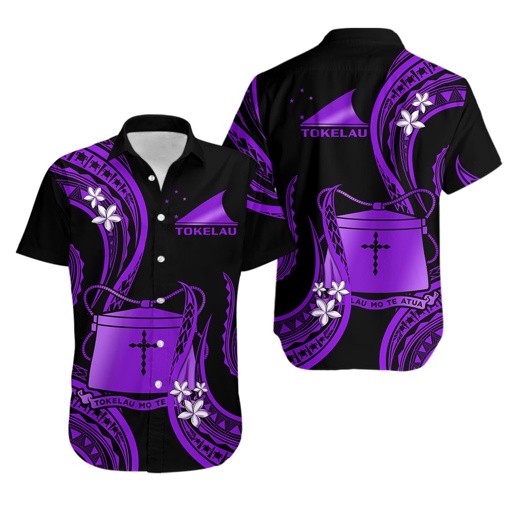 Tokelau Hawaiian Shirt Tokelauan Tatau With Badge Purple
