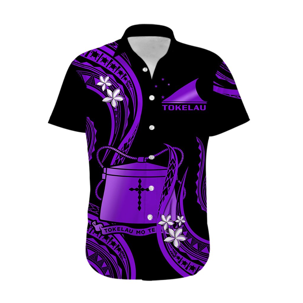 Tokelau Hawaiian Shirt Tokelauan Tatau With Badge Purple