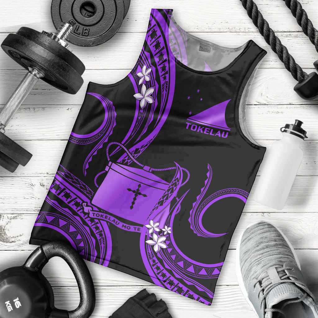 Tokelau Men Tank Top Tokelauan Tatau With Badge Purple