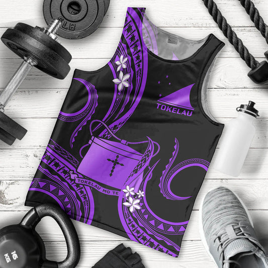 Tokelau Men Tank Top Tokelauan Tatau With Badge Purple