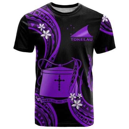 Tokelau T Shirt Tokelauan Tatau With Badge Purple