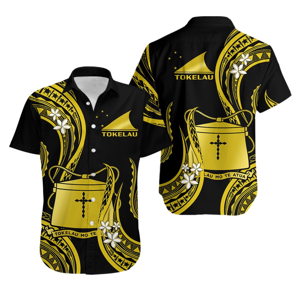Tokelau Hawaiian Shirt Tokelauan Tatau With Badge Yellow