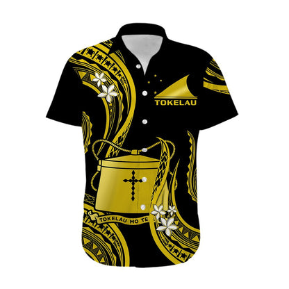 Tokelau Hawaiian Shirt Tokelauan Tatau With Badge Yellow