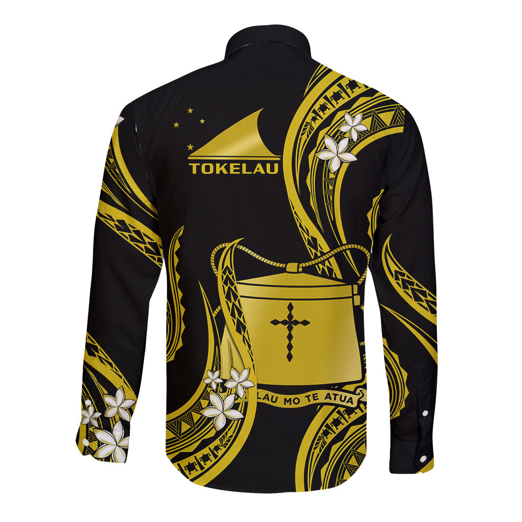 Tokelau Long Sleeve Button Shirt Tokelauan Tatau With Badge Yellow