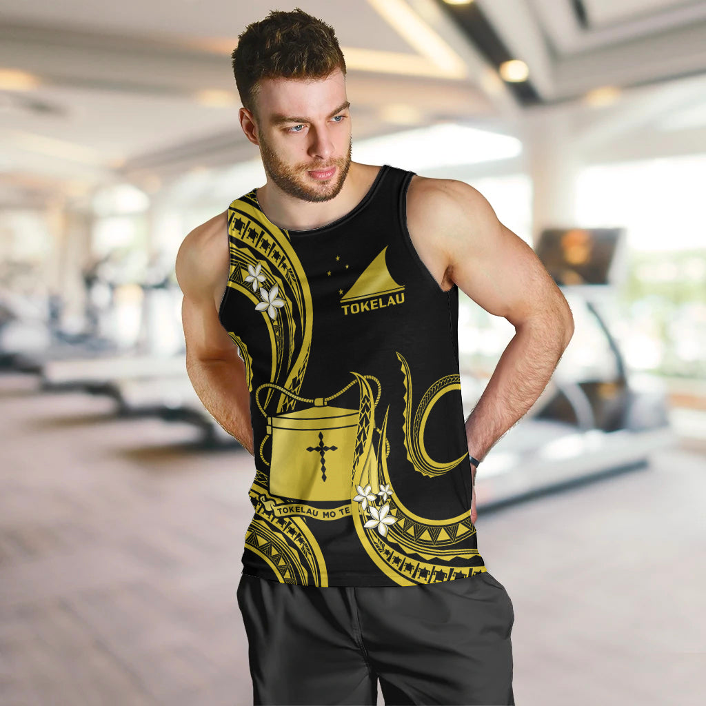 Tokelau Men Tank Top Tokelauan Tatau With Badge Yellow