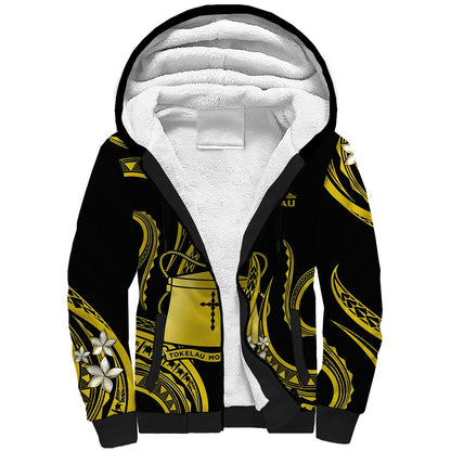 Tokelau Sherpa Hoodie Tokelauan Tatau With Badge Yellow