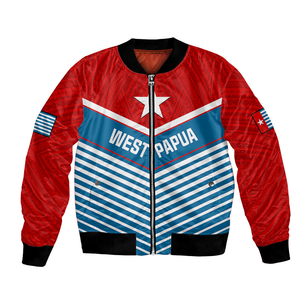 West Papua Bomber Jacket Coat Of Arms And Morning Star Flag