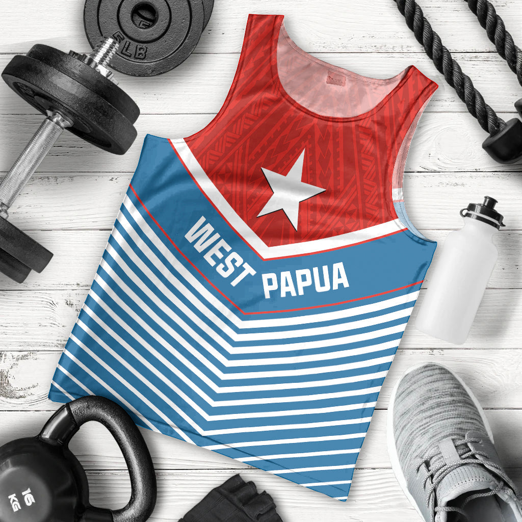 West Papua Men Tank Top Coat Of Arms And Morning Star Flag