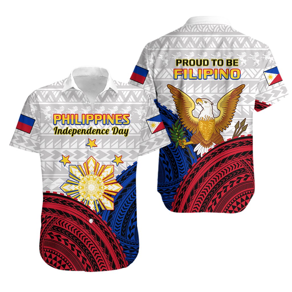 Philippines Independence Day Hawaiian Shirt Proud To Be Filipino Polynesian Pattern