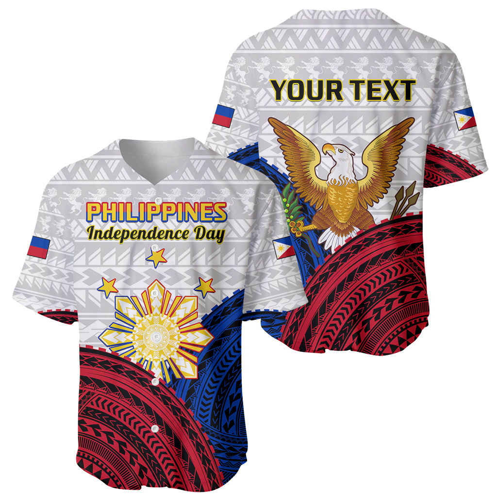 (Custom Personalised) Philippines Independence Day Baseball Jersey Proud To Be Filipino Polynesian Pattern