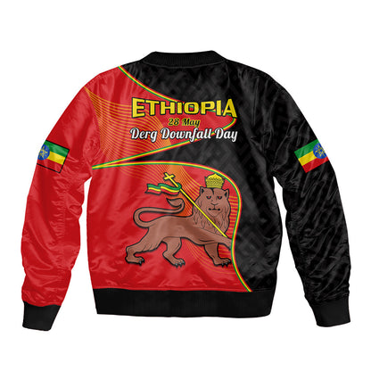 Ethiopia Derg Downfall Day Bomber Jacket Ethiopian Lion Of Judah