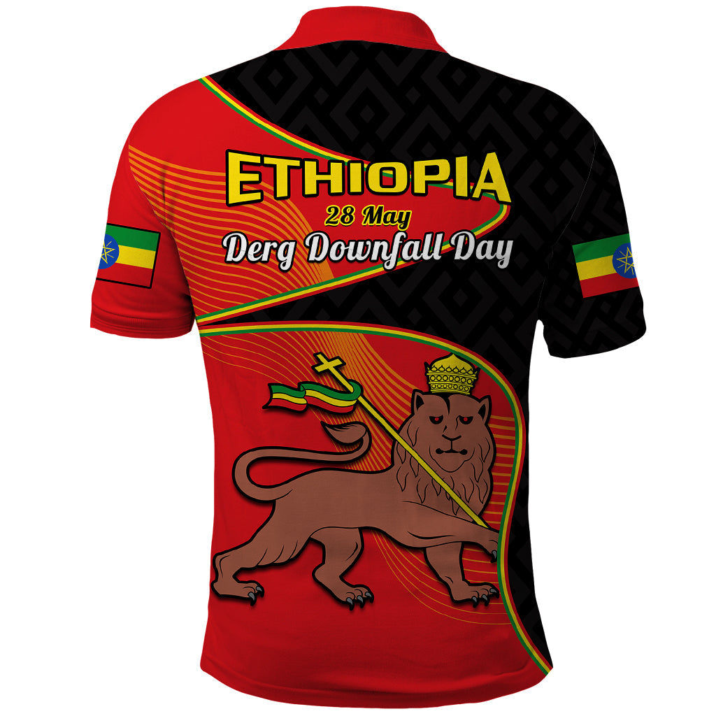 Ethiopia Derg Downfall Day Polo Shirt Ethiopian Lion Of Judah
