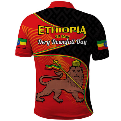 Ethiopia Derg Downfall Day Polo Shirt Ethiopian Lion Of Judah