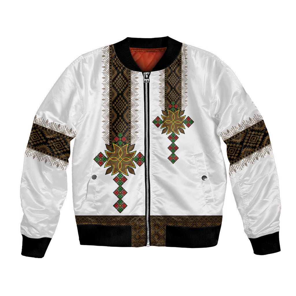 Ethiopia Bomber Jacket Ethiopian Tilet With African Pattern Ver.01