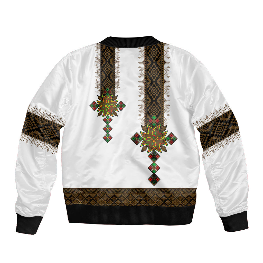 Ethiopia Sleeve Zip Bomber Jacket Ethiopian Tilet With African Pattern Ver.01