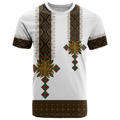 Ethiopia T Shirt Ethiopian Tilet With African Pattern Ver.01