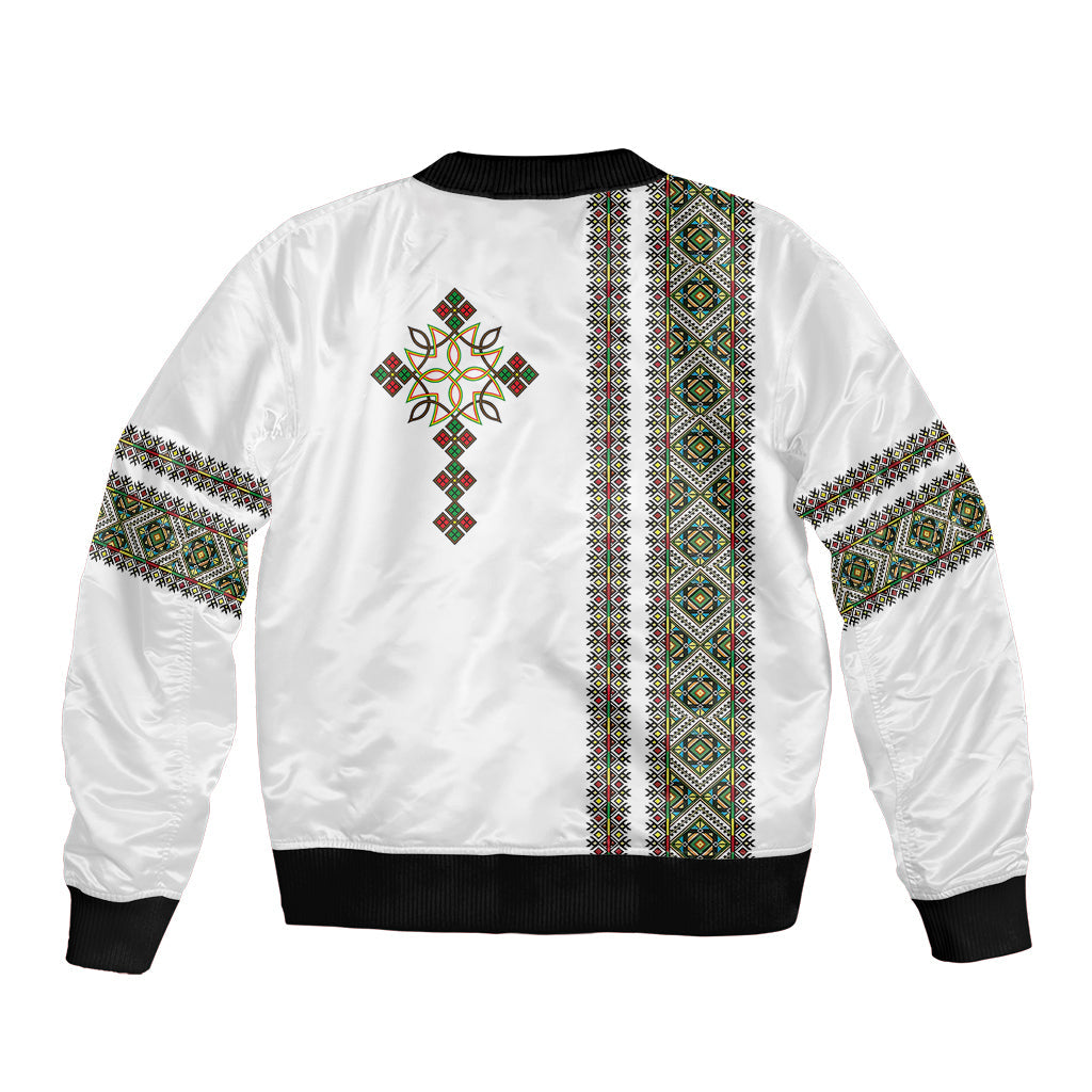 Ethiopia Sleeve Zip Bomber Jacket Ethiopian Tilet With African Pattern Ver.02