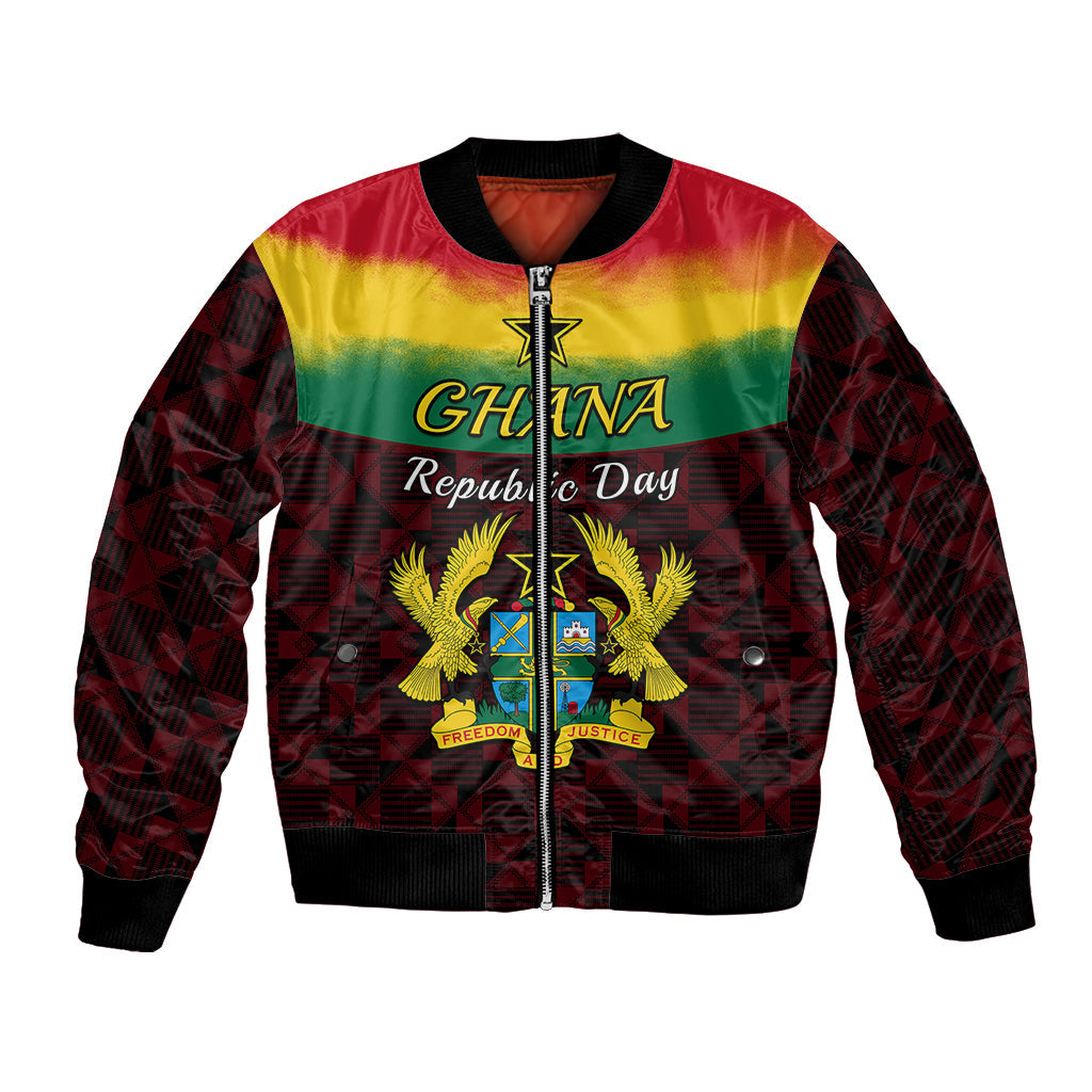 1 July Ghana Republic Day Bomber Jacket African Pattern Mix Flag Unique Style