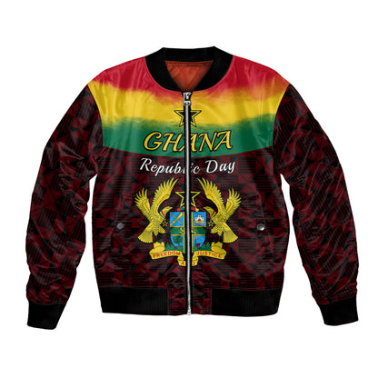 1 July Ghana Republic Day Bomber Jacket African Pattern Mix Flag Unique Style