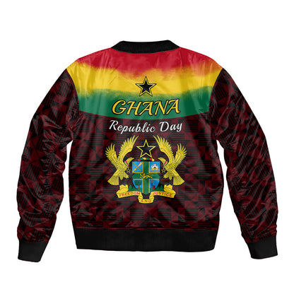 1 July Ghana Republic Day Bomber Jacket African Pattern Mix Flag Unique Style