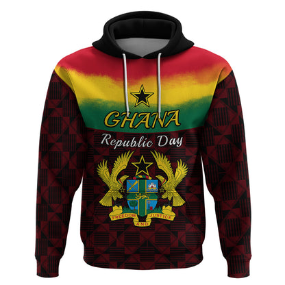 1 July Ghana Republic Day Hoodie African Pattern Mix Flag Unique Style