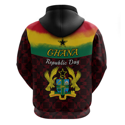 1 July Ghana Republic Day Hoodie African Pattern Mix Flag Unique Style