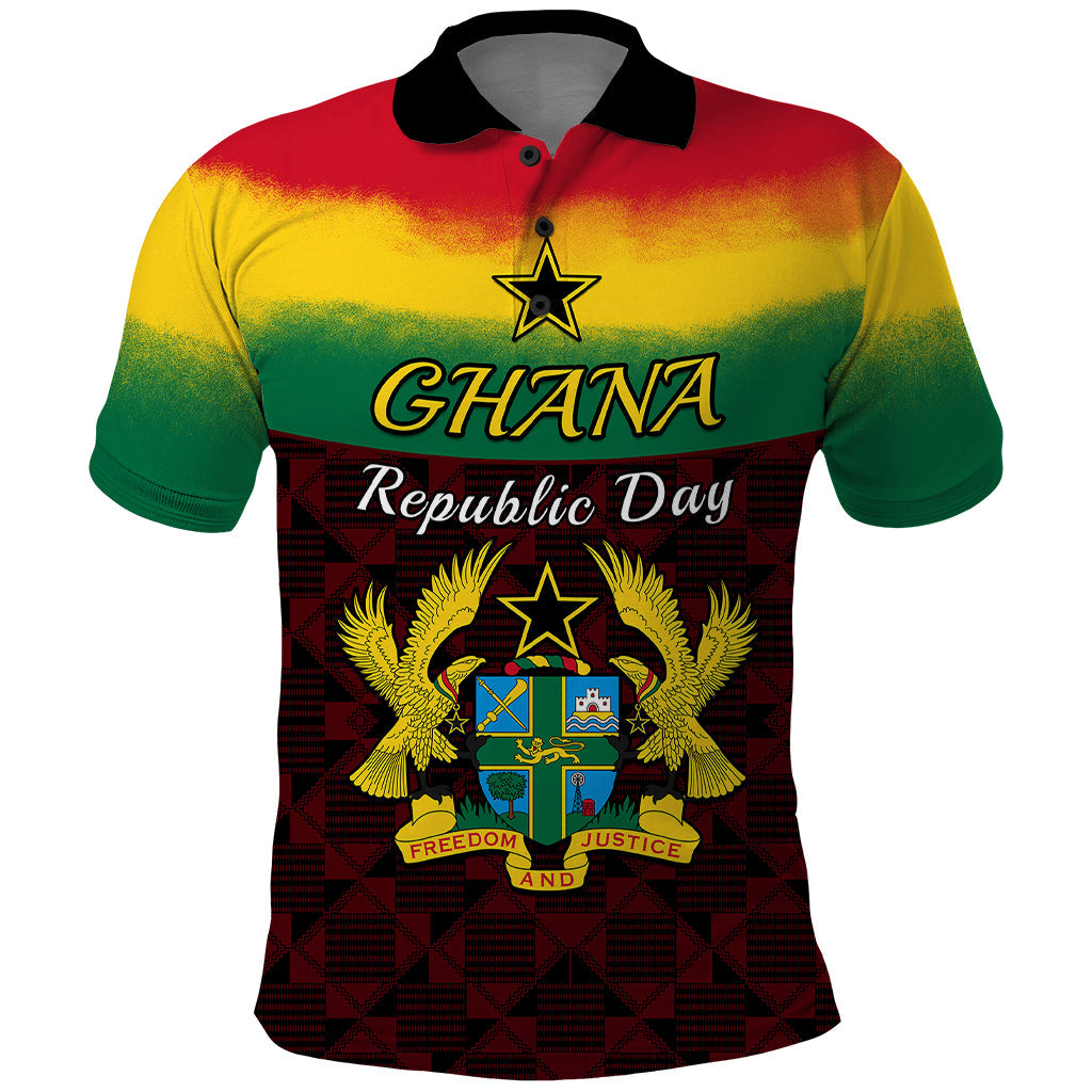 1 July Ghana Republic Day Polo Shirt African Pattern Mix Flag Unique Style