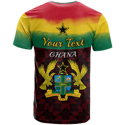 Personalised 1 July Ghana Republic Day T Shirt African Pattern Mix Flag Unique Style