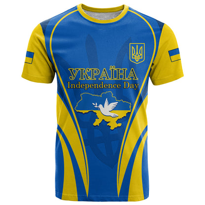 Custom Ukraine T Shirt Happy Ukrainian 32nd Independence Anniversary