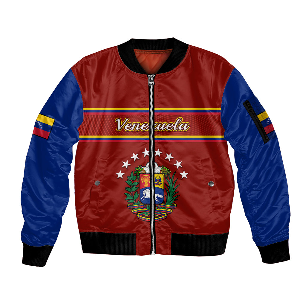 Personalised Venezuela Sleeve Zip Bomber Jacket Coat Of Arms Style 2023