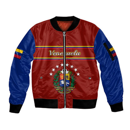 Personalised Venezuela Sleeve Zip Bomber Jacket Coat Of Arms Style 2023