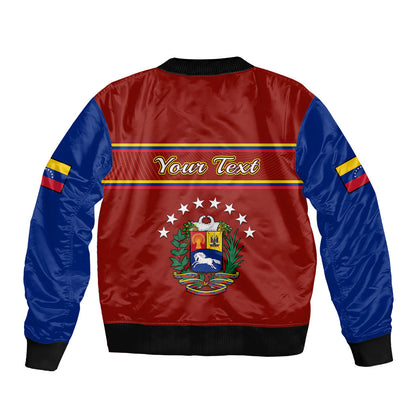Personalised Venezuela Sleeve Zip Bomber Jacket Coat Of Arms Style 2023