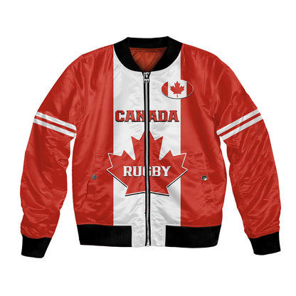 Canada Rugby Bomber Jacket Go Canucks Maple Leaf Pacific 2023