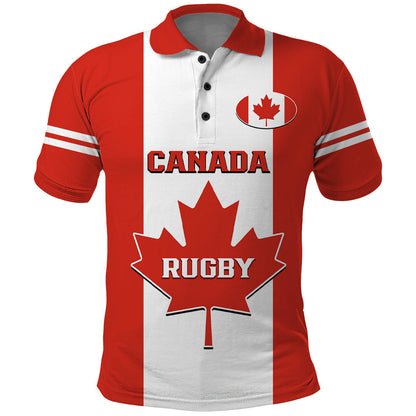 Canada Rugby Polo Shirt Go Canucks Maple Leaf Pacific 2023