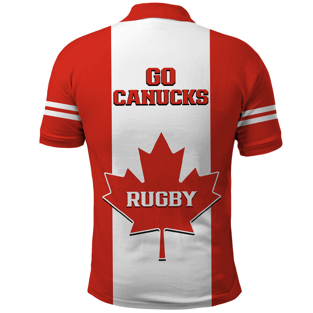 Canada Rugby Polo Shirt Go Canucks Maple Leaf Pacific 2023