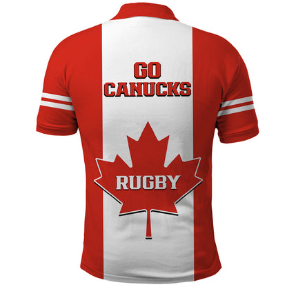 Canada Rugby Polo Shirt Go Canucks Maple Leaf Pacific 2023