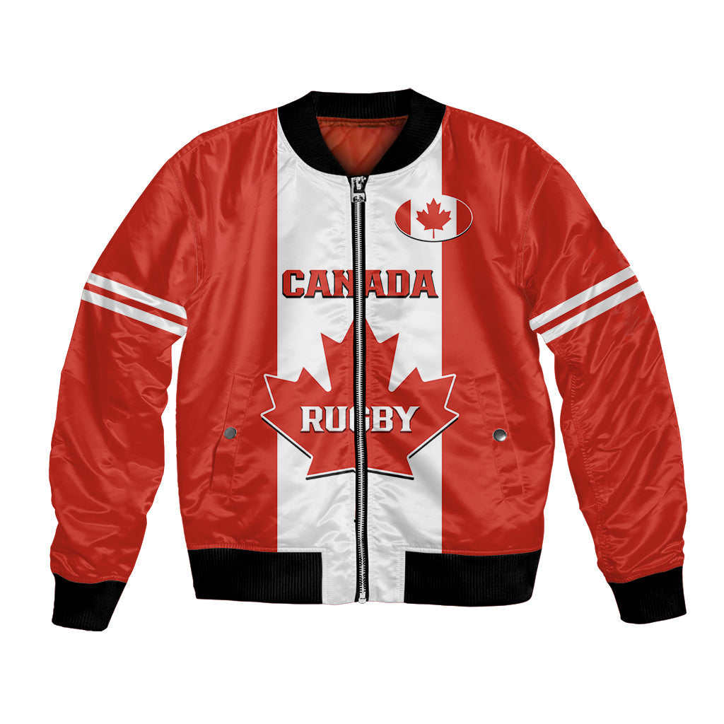 Personalised Canada Rugby Bomber Jacket Go Canucks Maple Leaf Pacific 2023