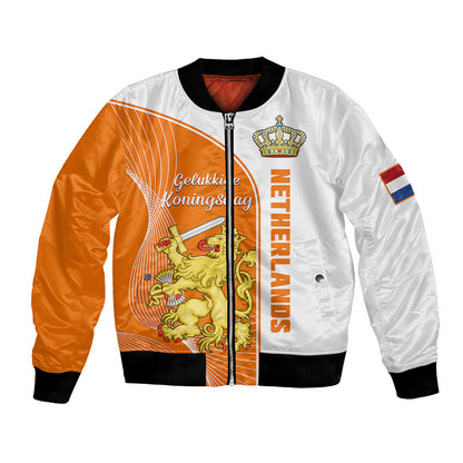 (Custom Personalised) Netherlands Kings Day Bomber Jacket Gelukkige Koningsdag Ver.01
