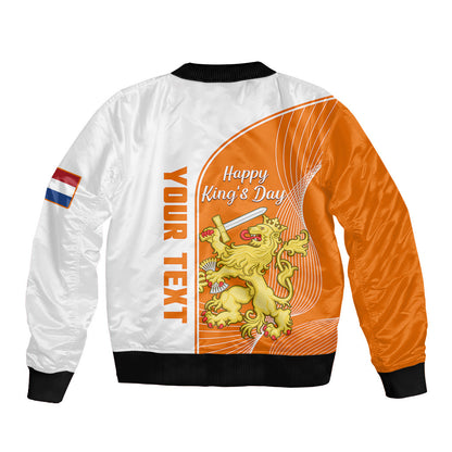 (Custom Personalised) Netherlands Kings Day Sleeve Zip Bomber Jacket Gelukkige Koningsdag Ver.01