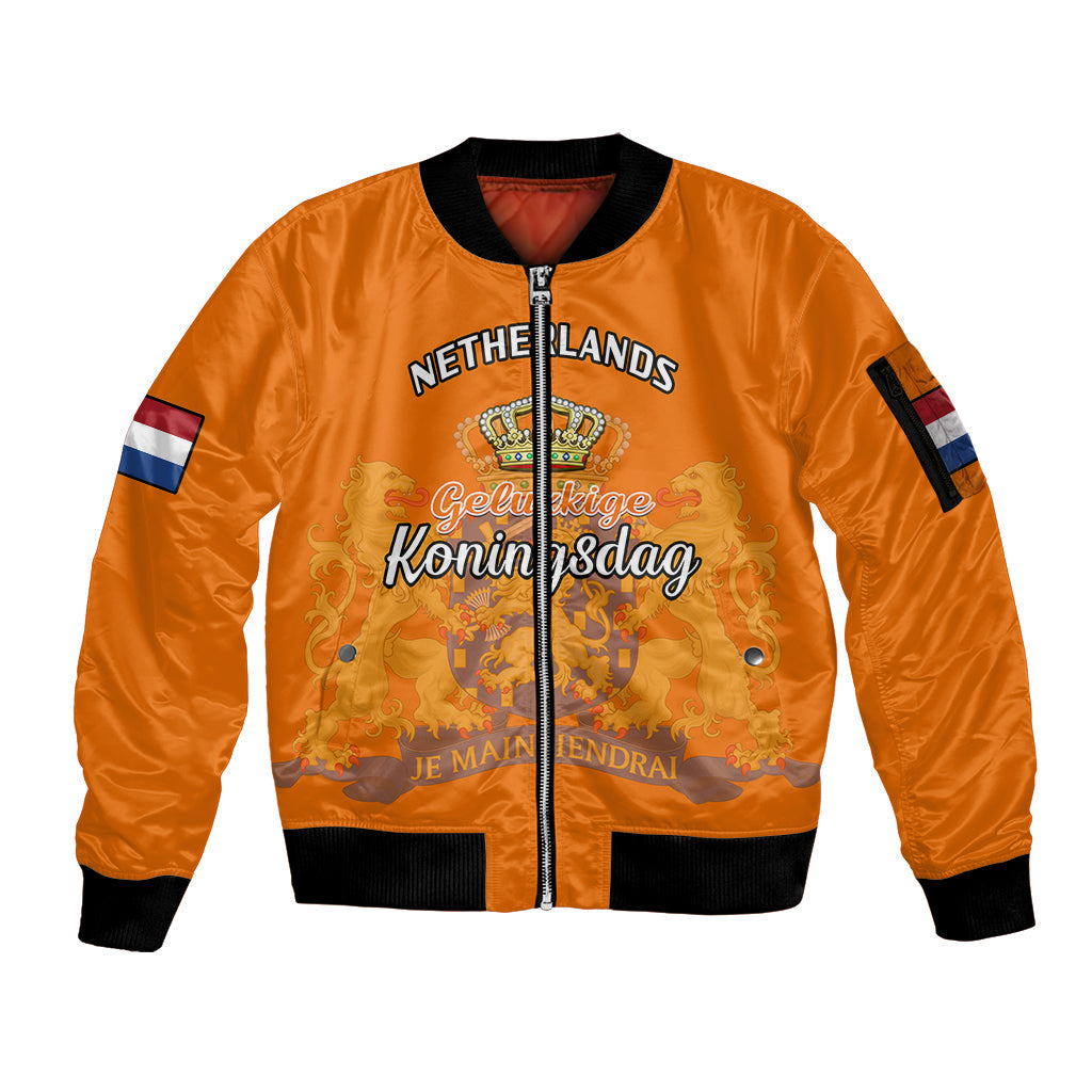 Netherlands Kings Day Sleeve Zip Bomber Jacket Gelukkige Koningsdag Ver.02