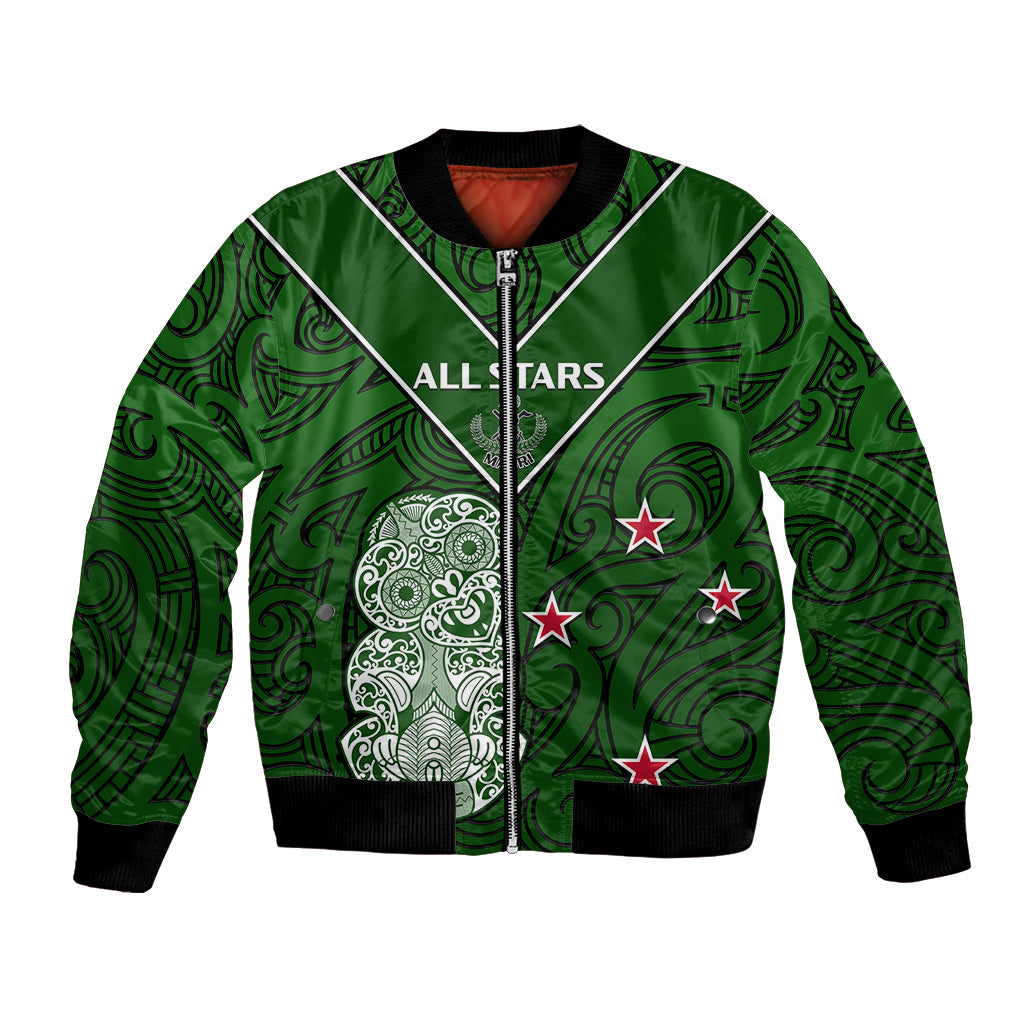 Aotearoa Rugby Bomber Jacket All Stars New Zealand Tiki Maori