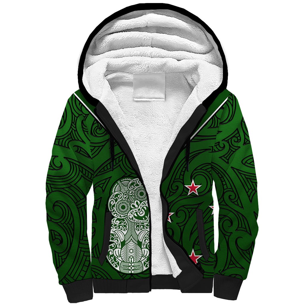 (Custom Text And Number) Aotearoa Rugby Sherpa Hoodie All Stars New Zealand Tiki Maori