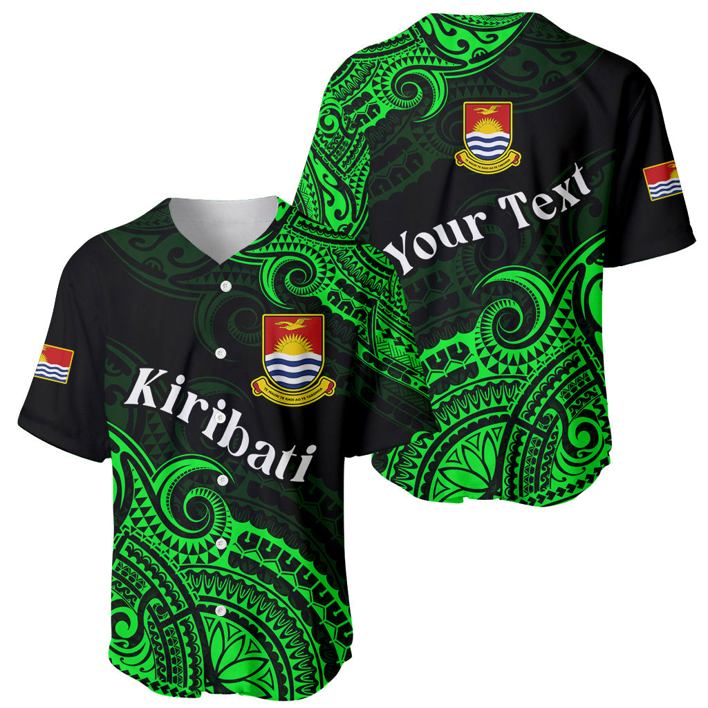 (Custom Personalised) Ribaberiki Kiribati Coat Of Arms Mix Green Polynesian Baseball Jersey