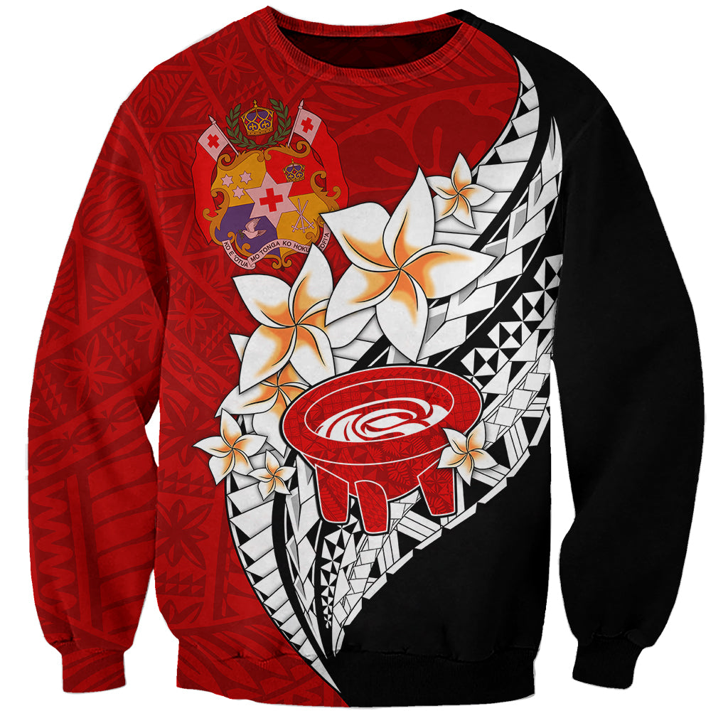 Tonga Kava Bowl Sweatshirt Togan Kupesi Ngatu Pattern Black