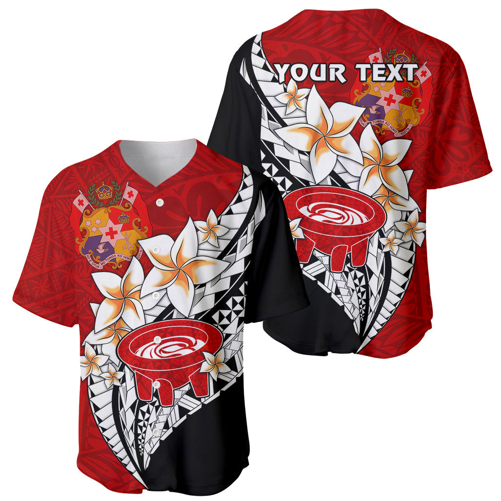 (Custom Personalised) Tonga Kava Bowl Baseball Jersey Togan Kupesi Ngatu Pattern Black