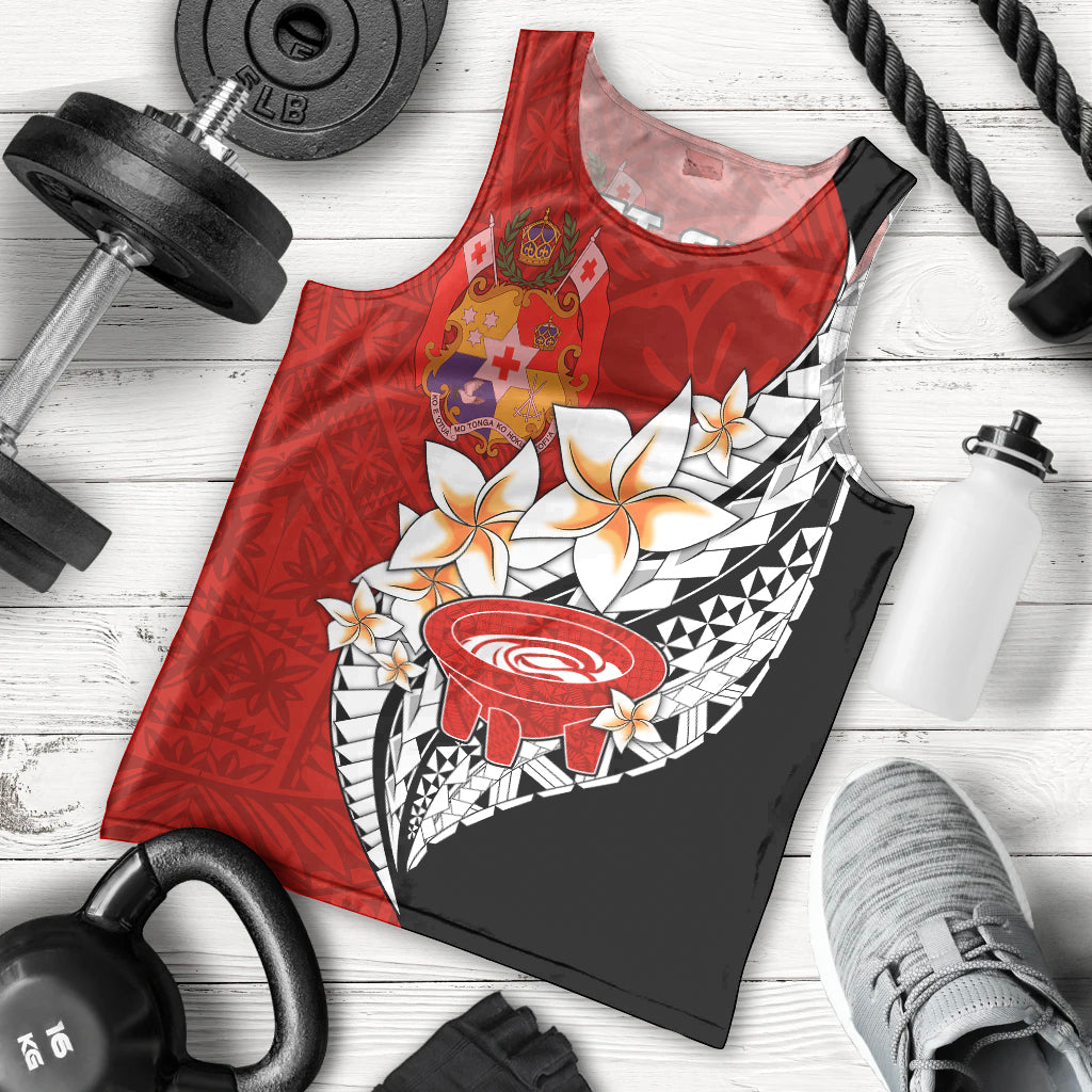 Tonga Kava Bowl Men Tank Top Togan Kupesi Ngatu Pattern Black