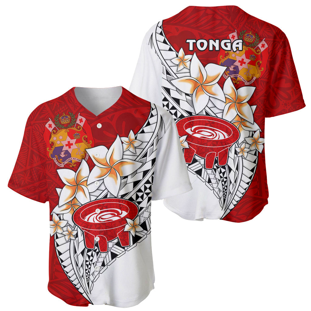 Tonga Kava Bowl Baseball Jersey Togan Kupesi Ngatu Pattern White