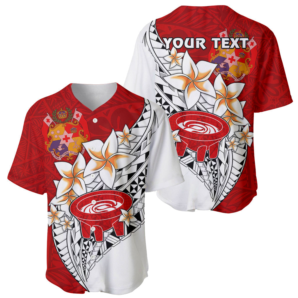 (Custom Personalised) Tonga Kava Bowl Baseball Jersey Togan Kupesi Ngatu Pattern White